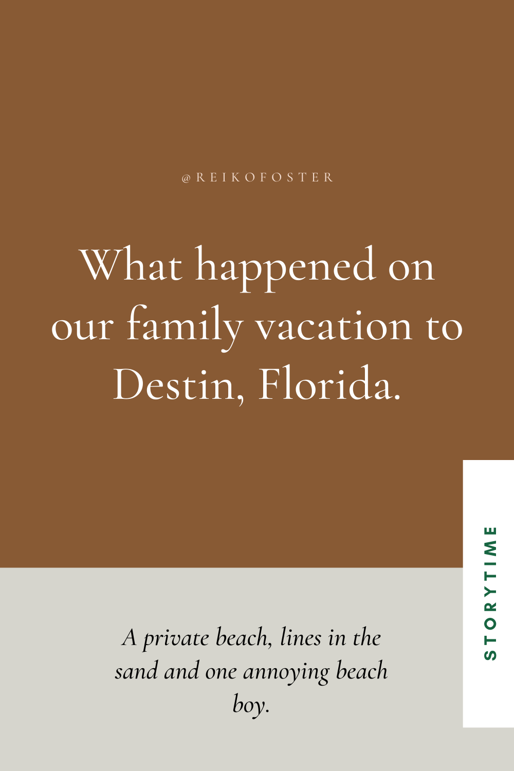 Our family vacation to Destin, Florida.